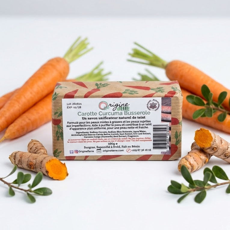 Savon Carotte Curcuma et Busserole - Origine et Terre